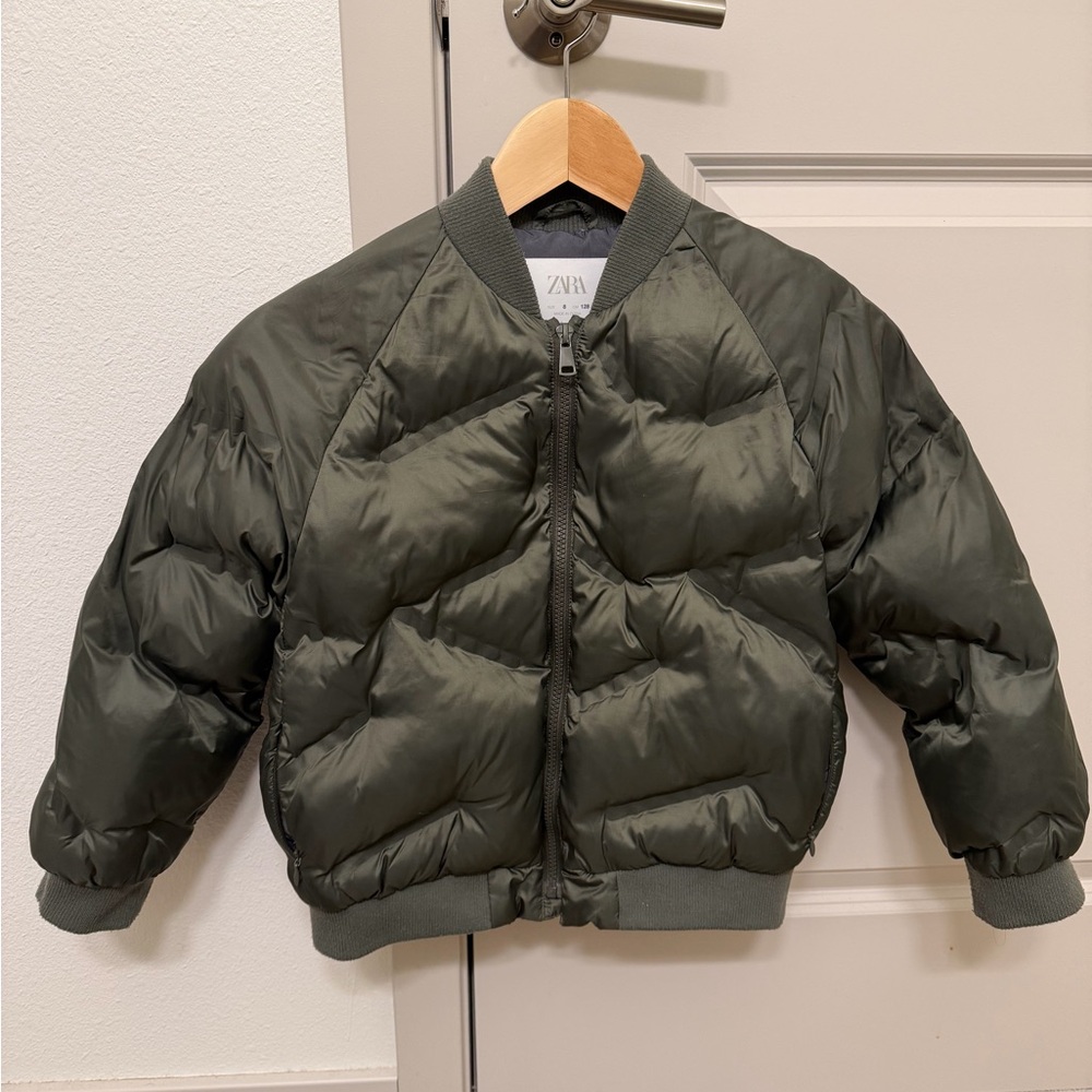 Zara Kids Green bomber Jacket